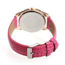 Round Watch Bracelet Bracelet Quartz Strap Pink PU Leather Diamond for Wome Z1R6