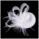 Mini Hat Top Hat Mini Barrette Hair Clip Feather White C1U3