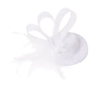 Mini Hat Top Hat Mini Barrette Hair Clip Feather White C1U3