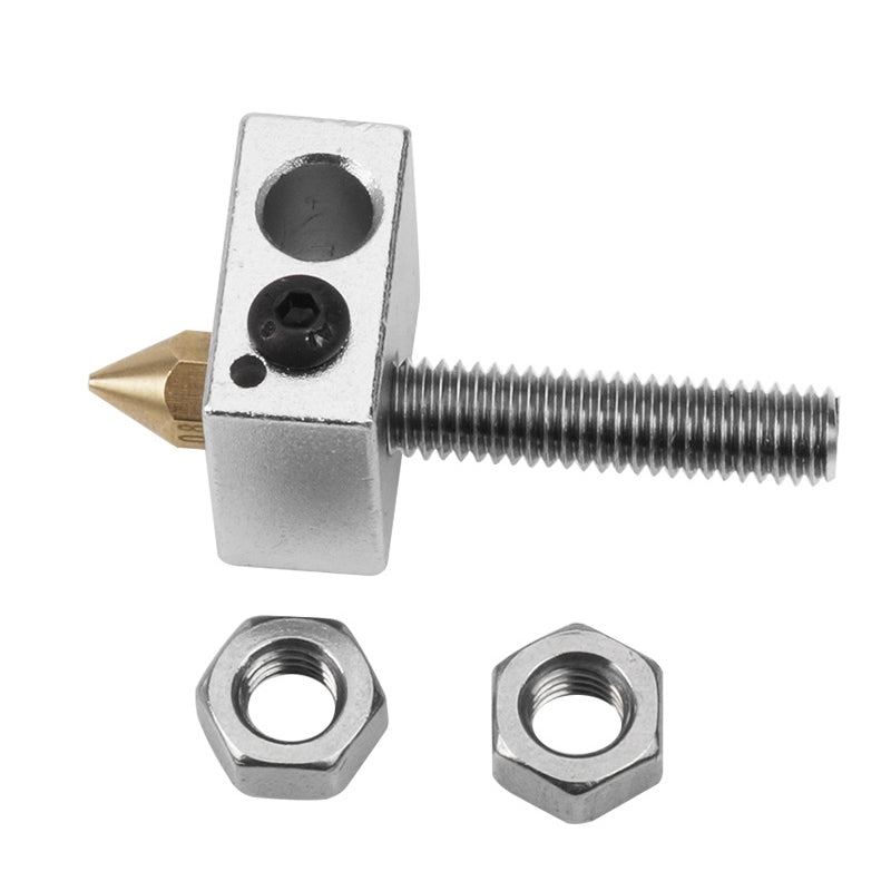 MK8 Aluminum Heating Block + 1.75mm 0.2/0.3/0.4/0.5/0.8mm Nozzle + M6*30mm Throat Kit For 3D Printer