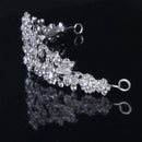 Bridal Wedding Crystal Necklace Earring Set + Floral Crown Headband Bridal VL7Z8