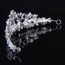 Bridal Wedding Crystal Necklace Earring Set + Floral Crown Headband Bridal VL7Z8