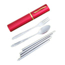 3 PCS Camping Cutlery with Fork, Spoon and Chopsticks, Stainless Steel