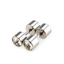 Stainless Steel Rhinestone Crystal Round Studs Earrings 0.7x0.3" P7T3