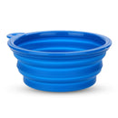 Bowl Feeder Foldable Silicone Blue for Dog Cat Pet N5Y6