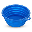 Bowl Feeder Foldable Silicone Blue for Dog Cat Pet N5Y6
