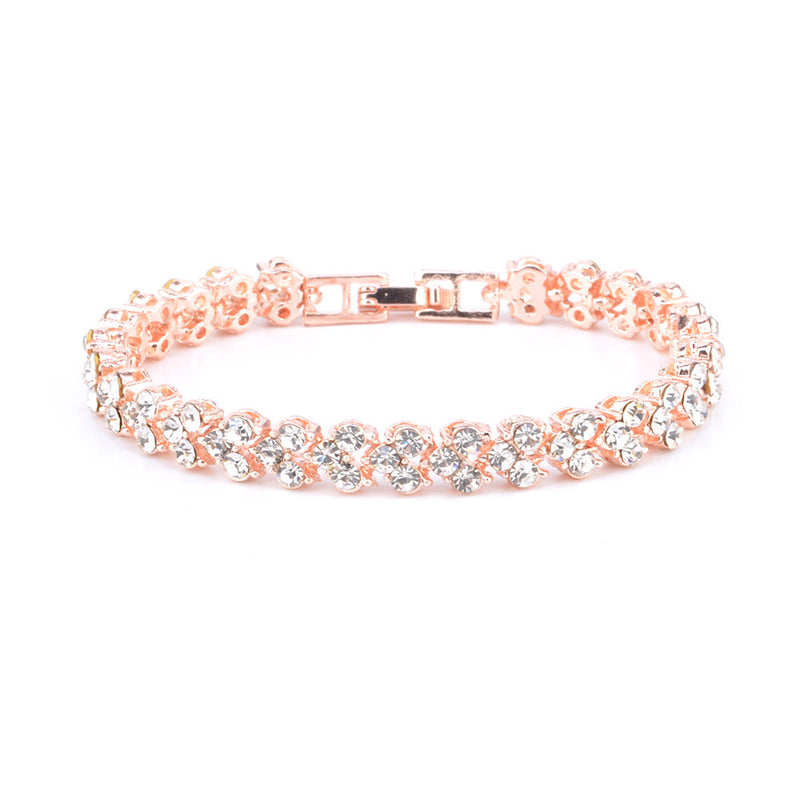 Trendy Metal Geometric Crystal Bracelet Temperament Rhinestone Bracelet