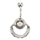 316L Surgical Stainless Steel Navel Piercing + Rhinestone Purple H9C9
