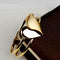 Trendy Metal Geometric Frosted Peach Heart Bracelet Shiny Double Heart Splice Bracelet