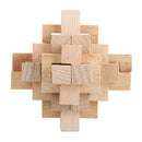 Kong Ming Lock Toys Children Kids Assembling Challenge IQ 3D Puzzle Cube Wood Toy