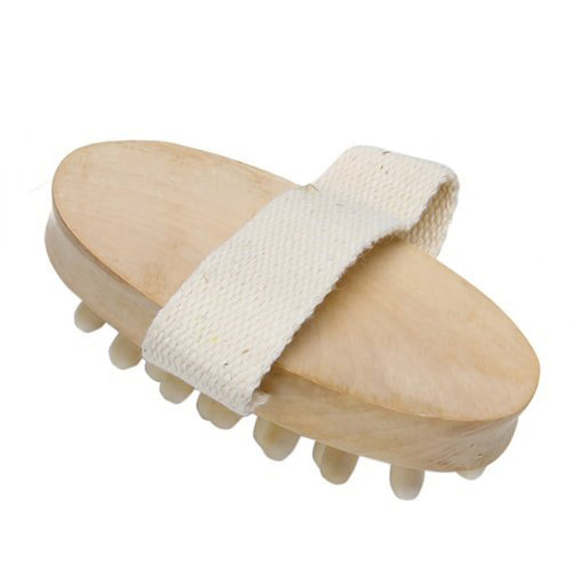 Honana BX Hand-Held Natural Wood Wooden Cleaning Brush Massager Body Bath Brush