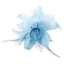 240x180mm blue Flower Feather Fabric Brooch for Deco Woman Evening Dress
