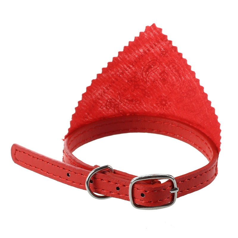 Collar PU Leather Cotton Bandana Red For Dog E1Z5