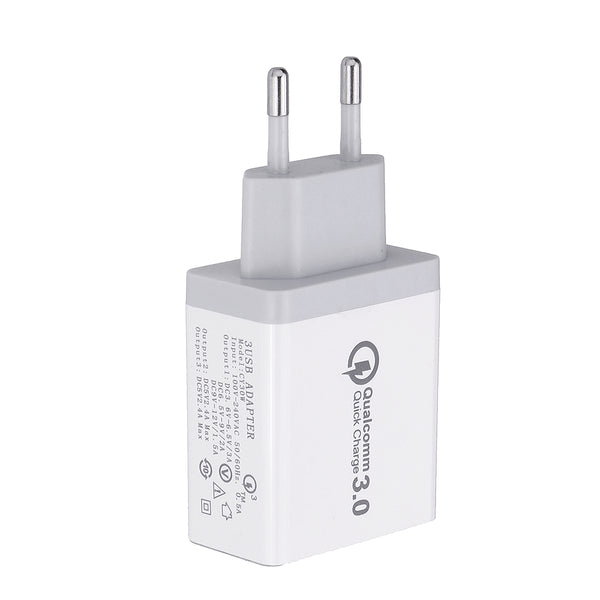 EU 30W QC 3.0 3 USB Ports Charger Power Adapter for Tablet Smartphone