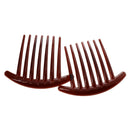 2pcs Hair Comb Pin Accessories Plastic Women Lady Fashion Brown J3S1