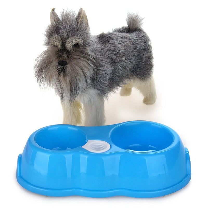 Pet Dog Puppy Cat Kitten Water Dispenser Food Dish Bowl Automatic Feeder Bl L8T7