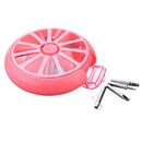 7 Slots Round Storage Tool Box Screw Nut Orange Pink Color Box
