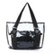 Set 2PCS Women's Handbag Tote Shoulder Bag Transparent PVC Black Fashion B2U5