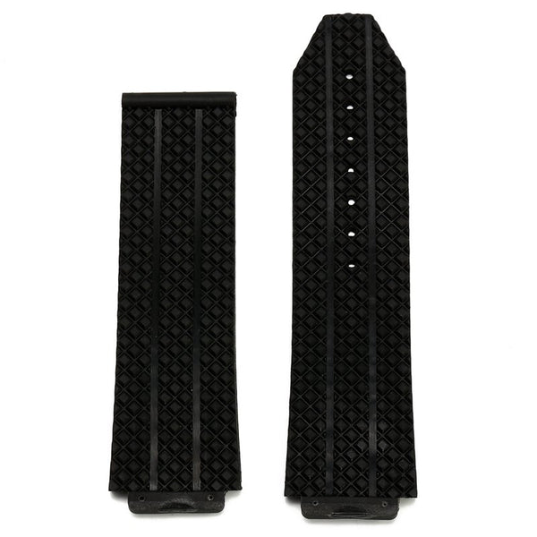 24mm Replacement Black Silicone Rubber Watch Band Strap For Hublot Big Bang Fusion