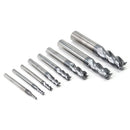 Drillpro 8pcs 2-12mm 4 Flutes Carbide End Mill Set Tungsten Steel Milling Cutter Tool
