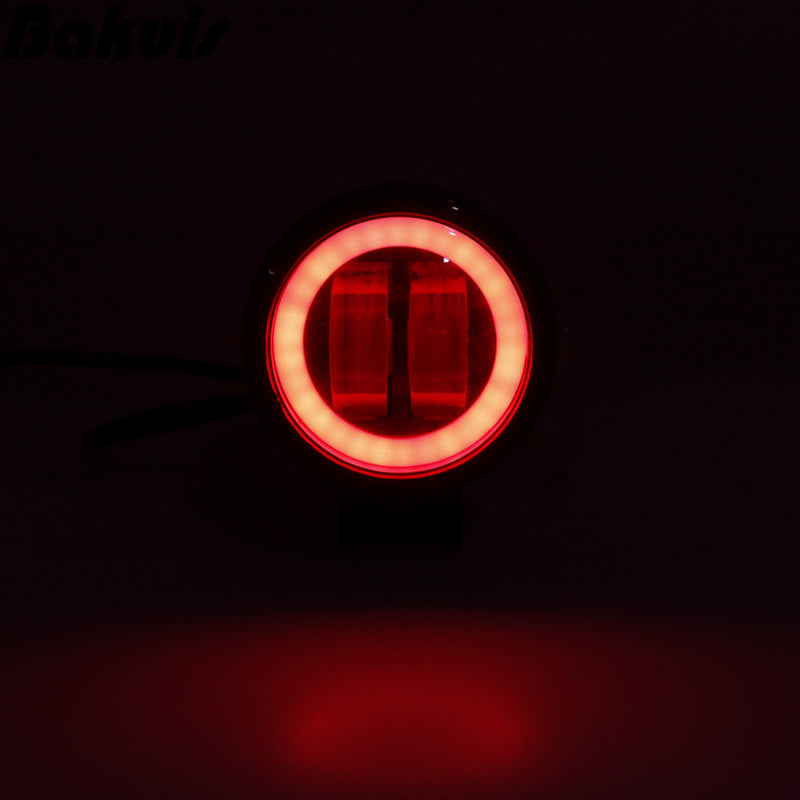 3inch 12/24V 6500K 20W Round LED Work Light Red+White With Angel Eyes Lights Spot Fog light For Car Boat Motorcycle