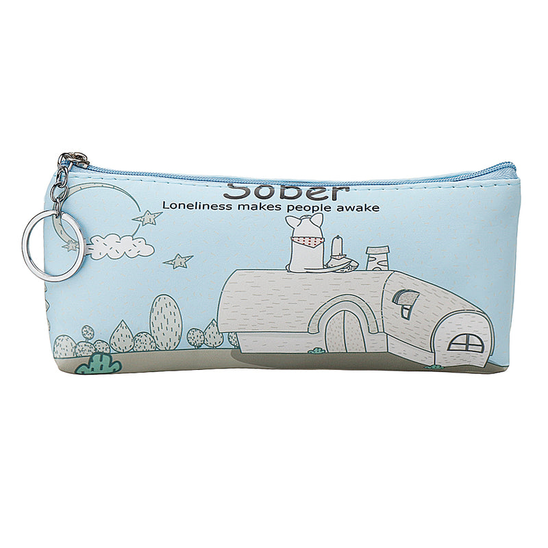 Dog Paradise Pencil Bag PU Storage Box Cartoon Cute Pen Case Big Capacity Office School Supplies Stationery Gift for Students Kids