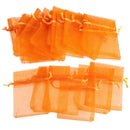 24pcs Gauze Jewelry Wedding Candy Favor Gift Bag Pouch Orange 9x12cm D2P9