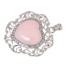 Heart Rose Quartz Pendant Bead Charm for Necklace Fashion G3O1
