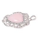 Heart Rose Quartz Pendant Bead Charm for Necklace Fashion G3O1