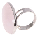 Lady Rose Quartz Heart Love Adjustable Ring 1.4x1.1" I9C2