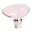 Lady Rose Quartz Heart Love Adjustable Ring 1.4x1.1" I9C2