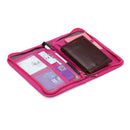 Women Multifunctional Canvas Clutch Bag Wallet Card Passport Holder Rose Re