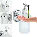 Stainless Steel Wall Mounted Soap Dispenser Holder Shampoo Bottle Frosted Glass