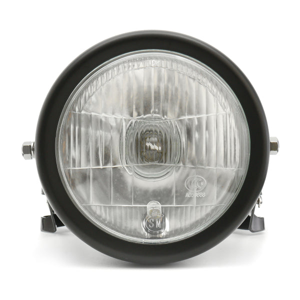 6.5 inch 12V Motorcycle Headlight Hi/lo Beam Matte Black Mount Bracket Cafe Racer For Honda