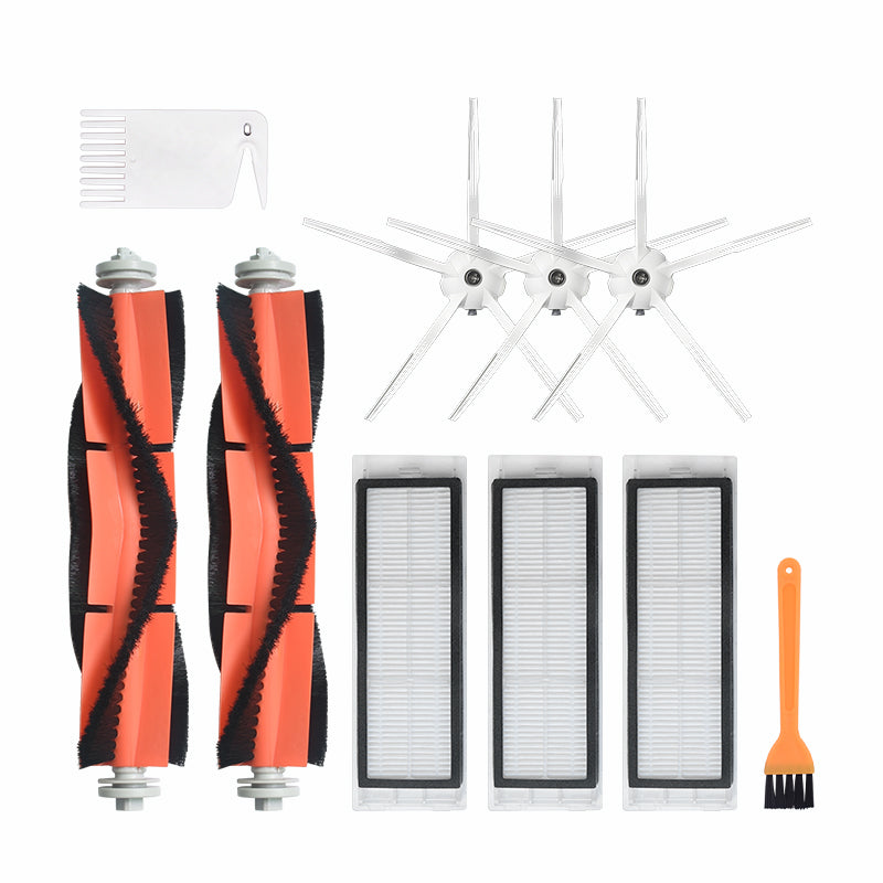 10pcs Replacements for Xiaomi Roborock Xiaowa Vacuum Cleaner Parts Accessories 3*5-arm Side brushes 3*Filters 2*Main Brushes 1*Yellow Brush 1*White Brush
