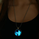 Halloween Jewelry Glowing Black Animal Magic Pendant Stainless Steel Chain Necklace