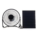 Black Solar Panel Powered USB Fan 8 Inch 5W Cooling Ventilation for Outdoor Traveling Home Office