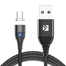 FLOVEME 3A Type C LED Magnetic Braided Fast Charging Data Cable 1M For Smartphone iPad Pro Tablet