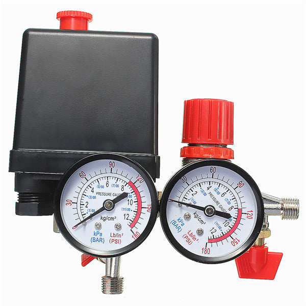 Air Compressor Pressure Valve 180PSI Gauges Regulator Pump Control Switch