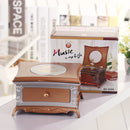 Classical Dressing Table Rotating Girl Music Box With Makeup Mirror Drawer Couple Music Box