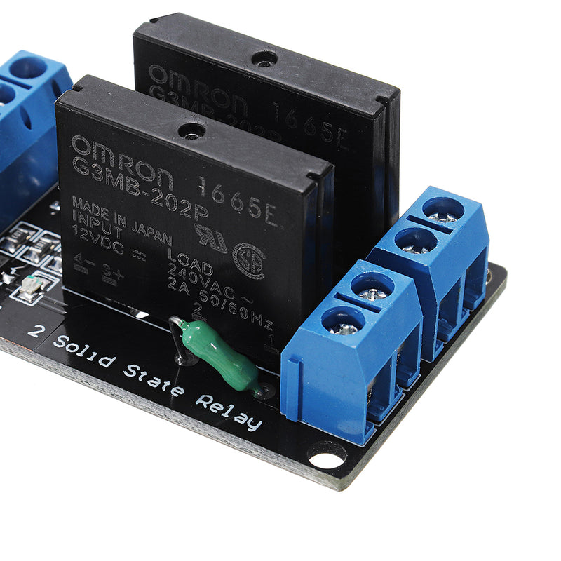 5pcs 2 Channel DC 12V  Relay Module Solid State Low Level Trigger 240V2A