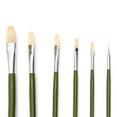 1 Set Green Rod Painting Brush 6 Pcs Paintbrush Long Handle Hair Bristle Painting Brushes Watercolor Oil Acrylic Paint Art Supplies