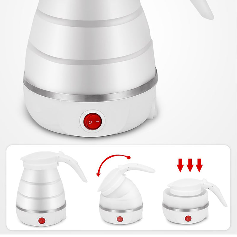 600ml Travel Water Kettle Electric Foldable Portable Boiler Machine Food Grade Silicone Boil Dry Protection