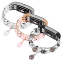 Womens Beaded Elastic Stretch Wristwatch Band Strap Bracelet for Fitbit Charge 2