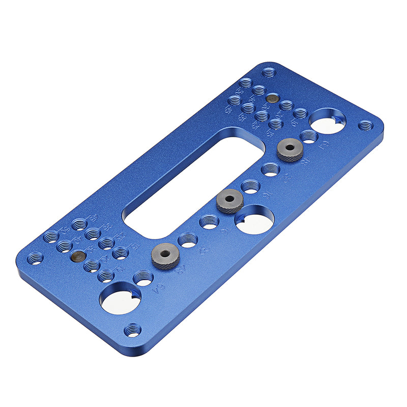 Blue Aluminum Alloy Knob and Pull Cabinet Hardware Jig Adjustable Door Drawer Handle Knob Pull Drill Template Woodworking Tool