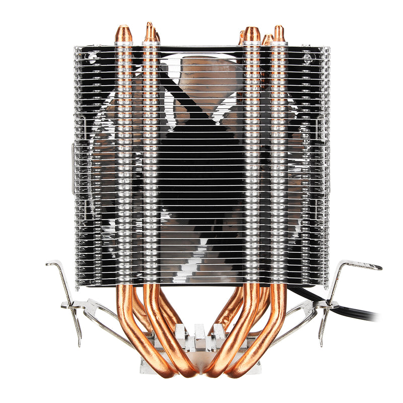 12V RGB 4-Wire Single Fan 4 Heatpipe Dual Tower Cooler Heat Sink Ultra-quiet Cooling Fan For Intel LAG 1155 1156 775 For AMD Socket AM3/AM2