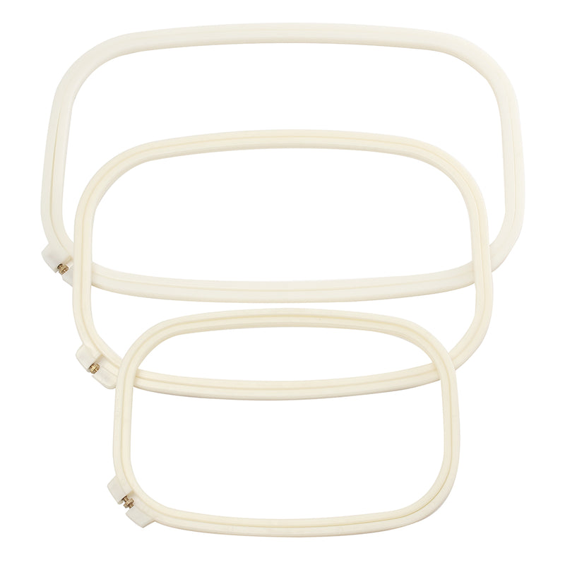 Plastic Embroidery Frame Two Layer Cross Stitch Hoop Ring Sewing Tool Rectangle