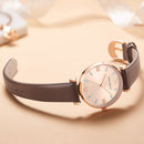 MINI FOCUS 0335L Fashion Zircon Decoration Women Watch Waterproof Genuine Leather Strap Quartz Watch