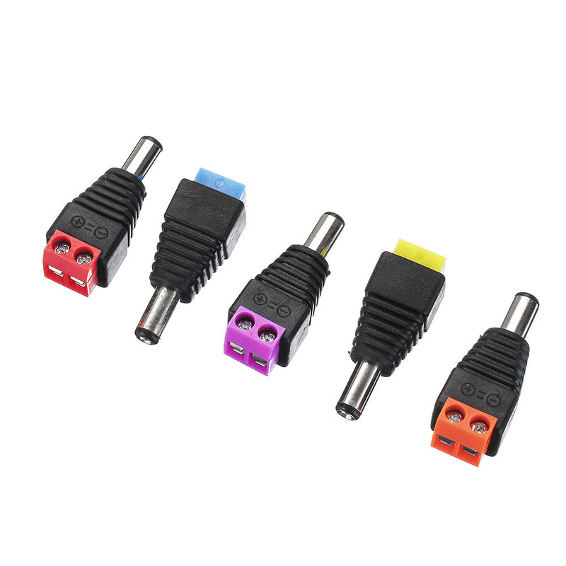 10Pcs CCTV Cameras 2.1mm x 5.5mm Male DC Power Plug Adapter Jack Adapter Connector Plug Socket CCTV Security Camera Surveillance LED