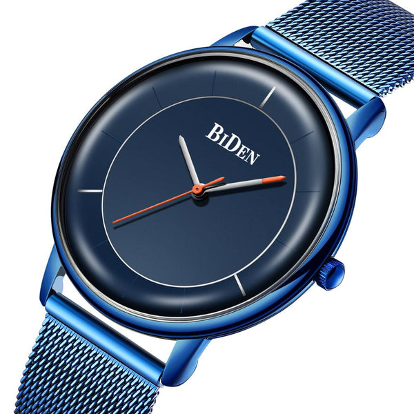BIDEN 0208 Mesh Steel Band Men Wrist Watch Casual Style Quartz Watches